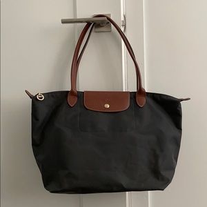 Grey Longchamp Le Pliage tote